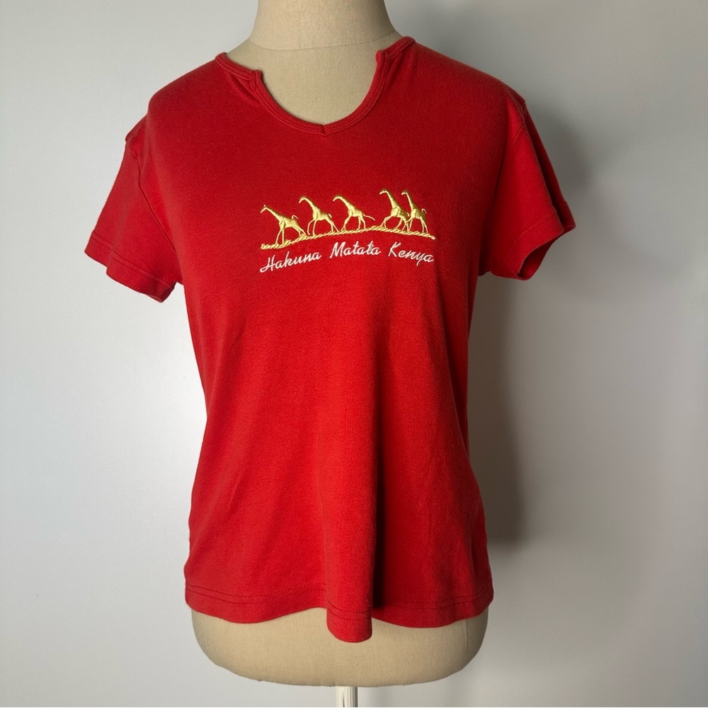 Hakuna Matata Kenia embroidered baby tee shirt vintage Small